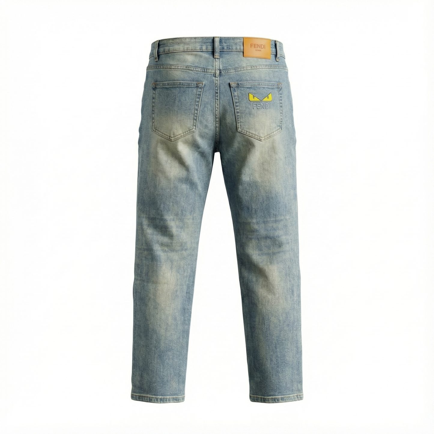 Fendi Monster Eyes Embroidered Denim