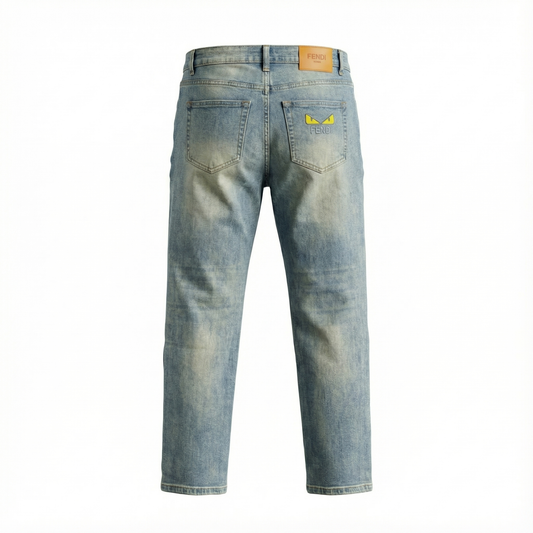Fendi Monster Eyes Embroidered Denim