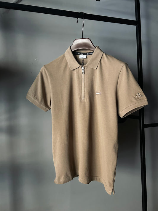 CALVIN KLEIN Slim Smooth Polo T-shirt Brown
