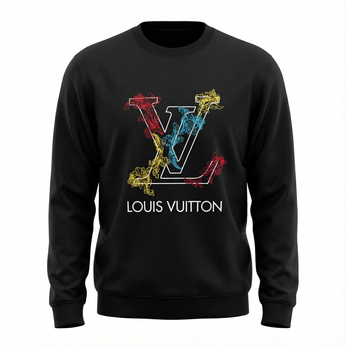 Louis Vuitton Baroque Embroidered LV Sweatshirt – black