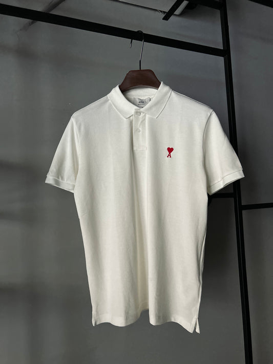 AMI PARIS De Coeur Polo Shirt White