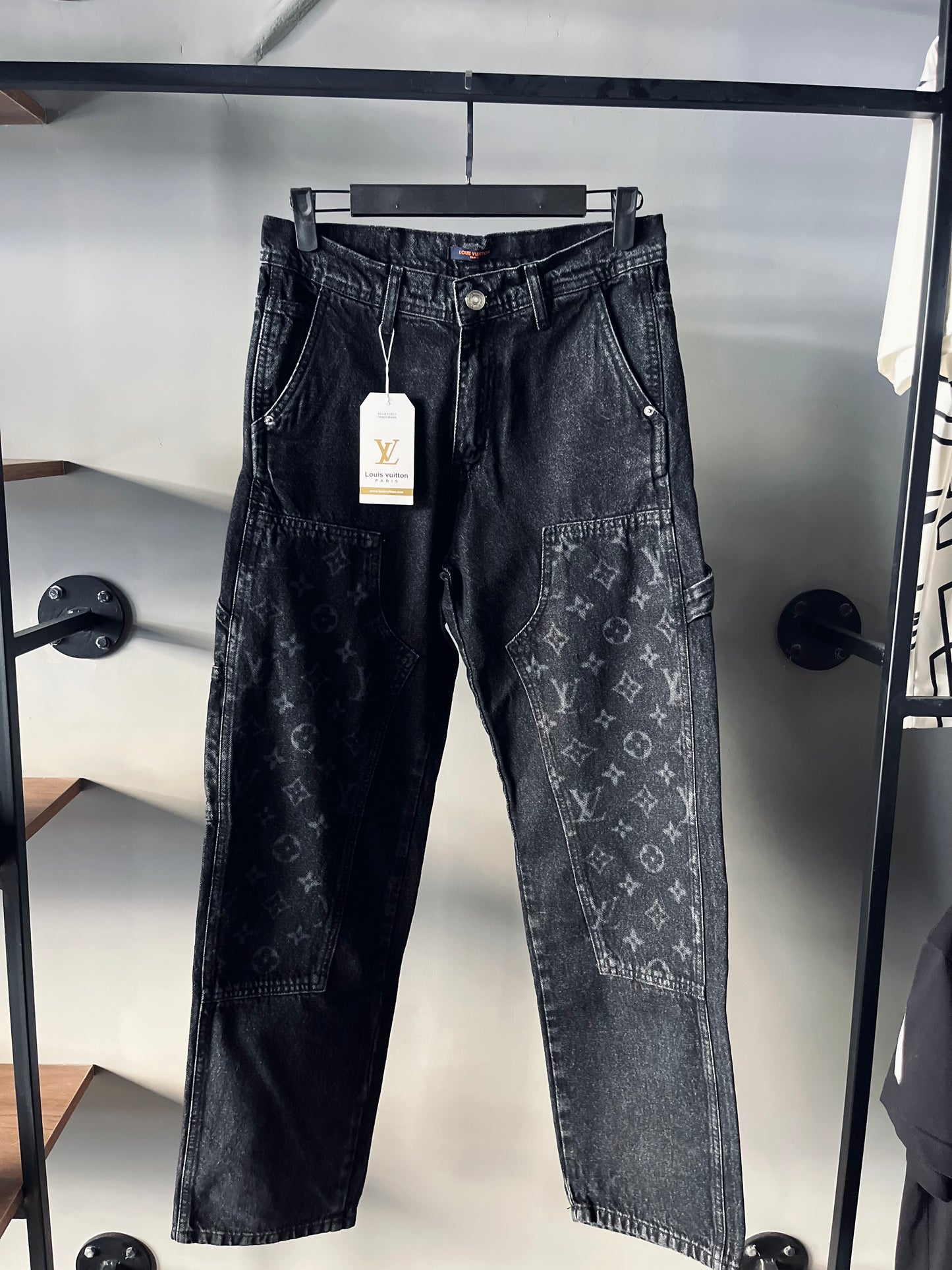 Louis Vuitton Monogram Denim wide leg jeans “Black”