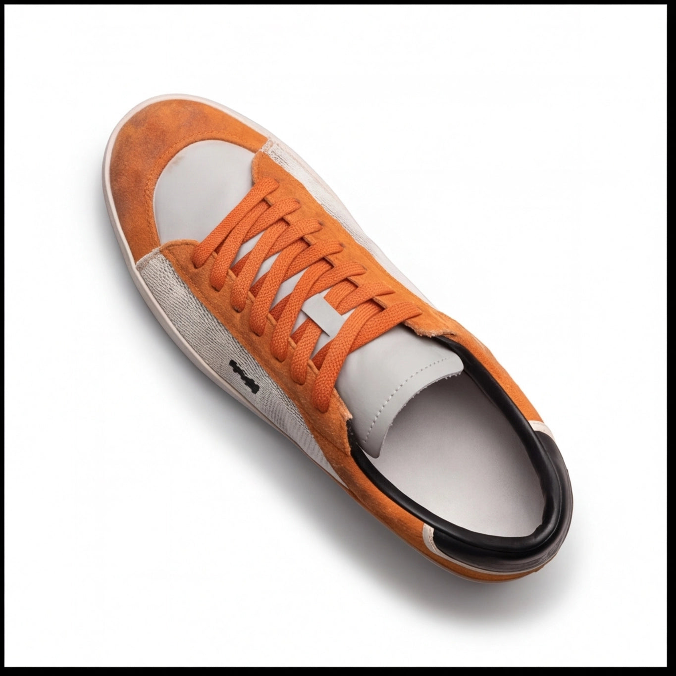Urban Mesh Suede Sneaker – Orange & White