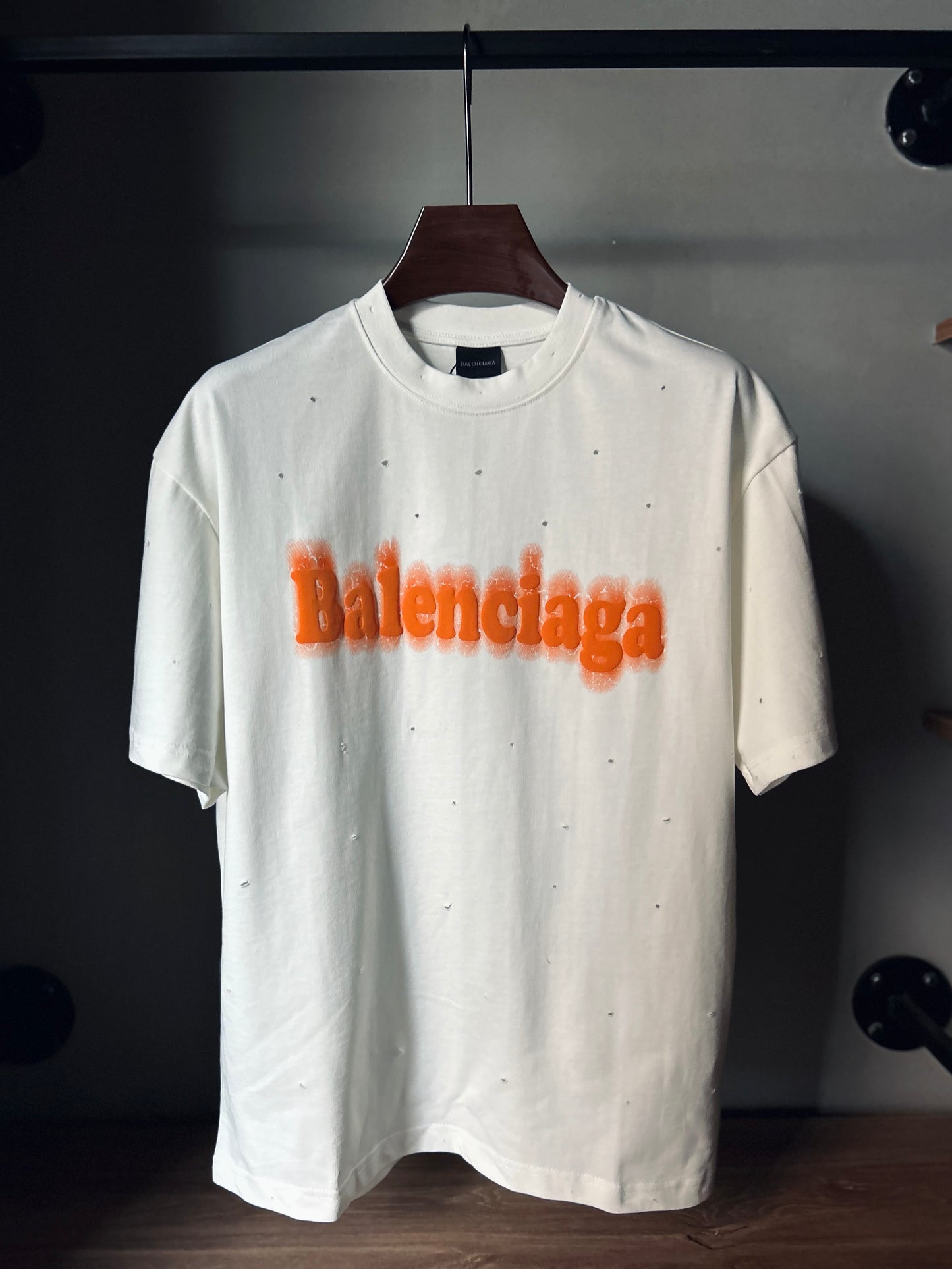 BALENCIAGA Ripped Oversized T-SHIRT Crème