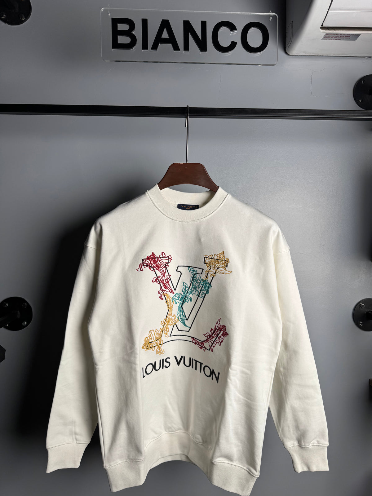 Louis Vuitton Baroque Embroidered LV Sweatshirt – White
