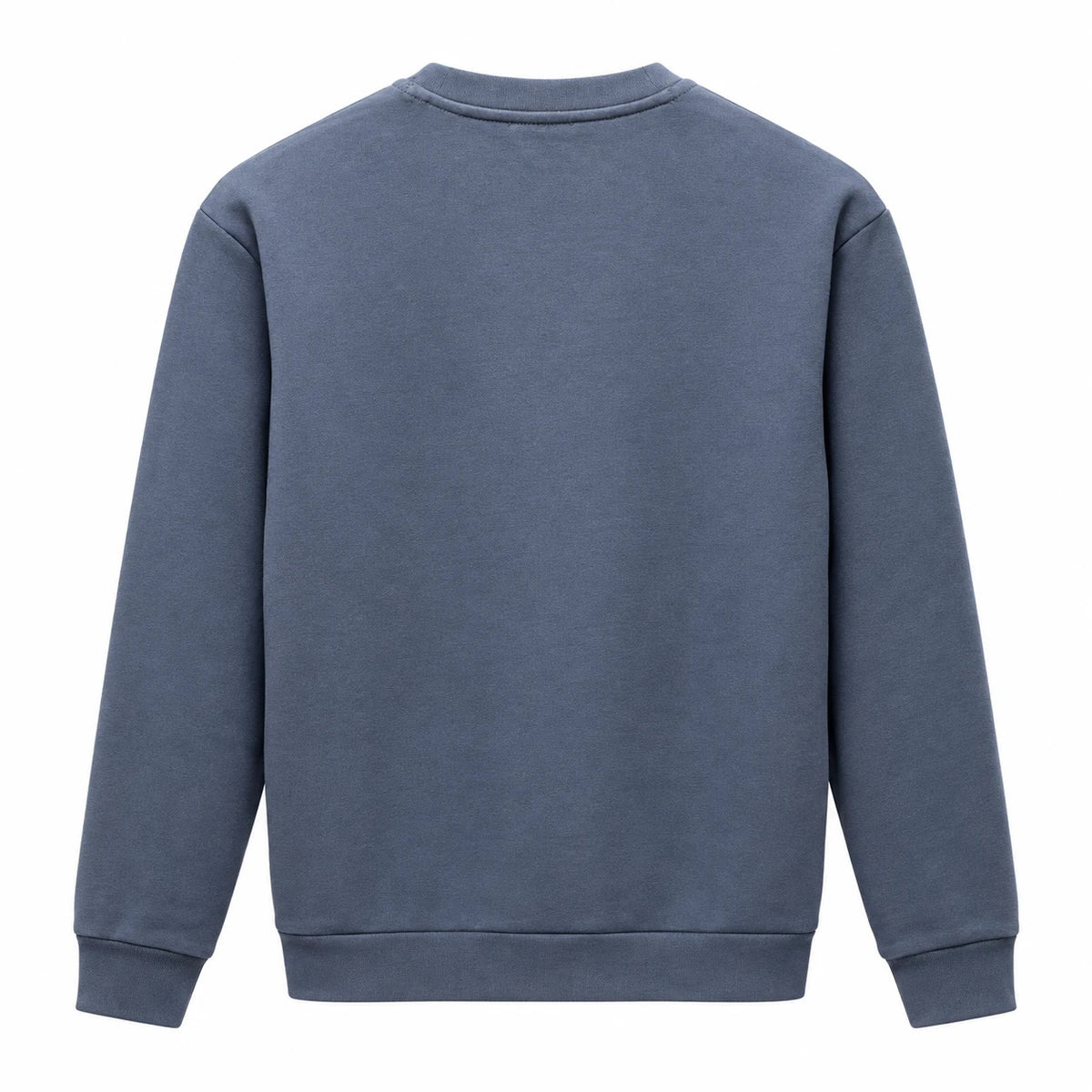 Plain slate navy back of a Hermès crewneck sweatshirt.