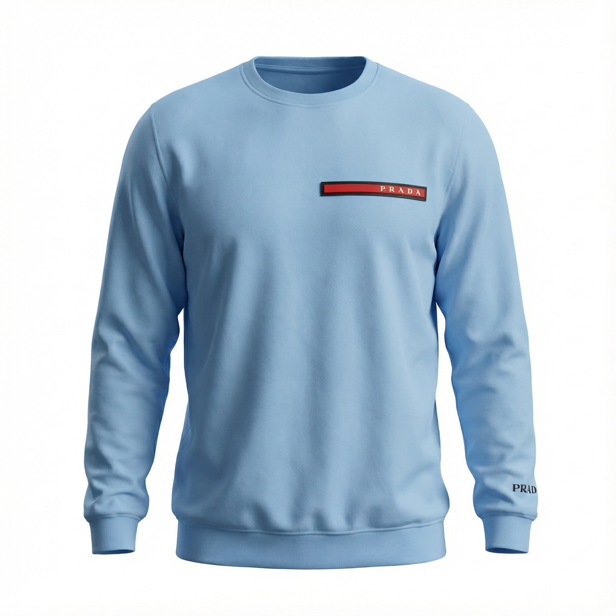 PRADA Light Blue Recycled Double Jersey Sweatshirt