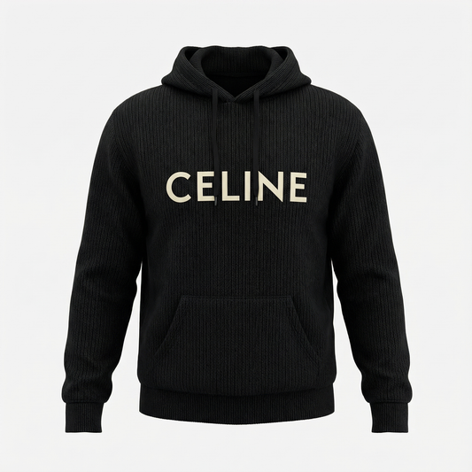 Celine Textured Hoodie – black