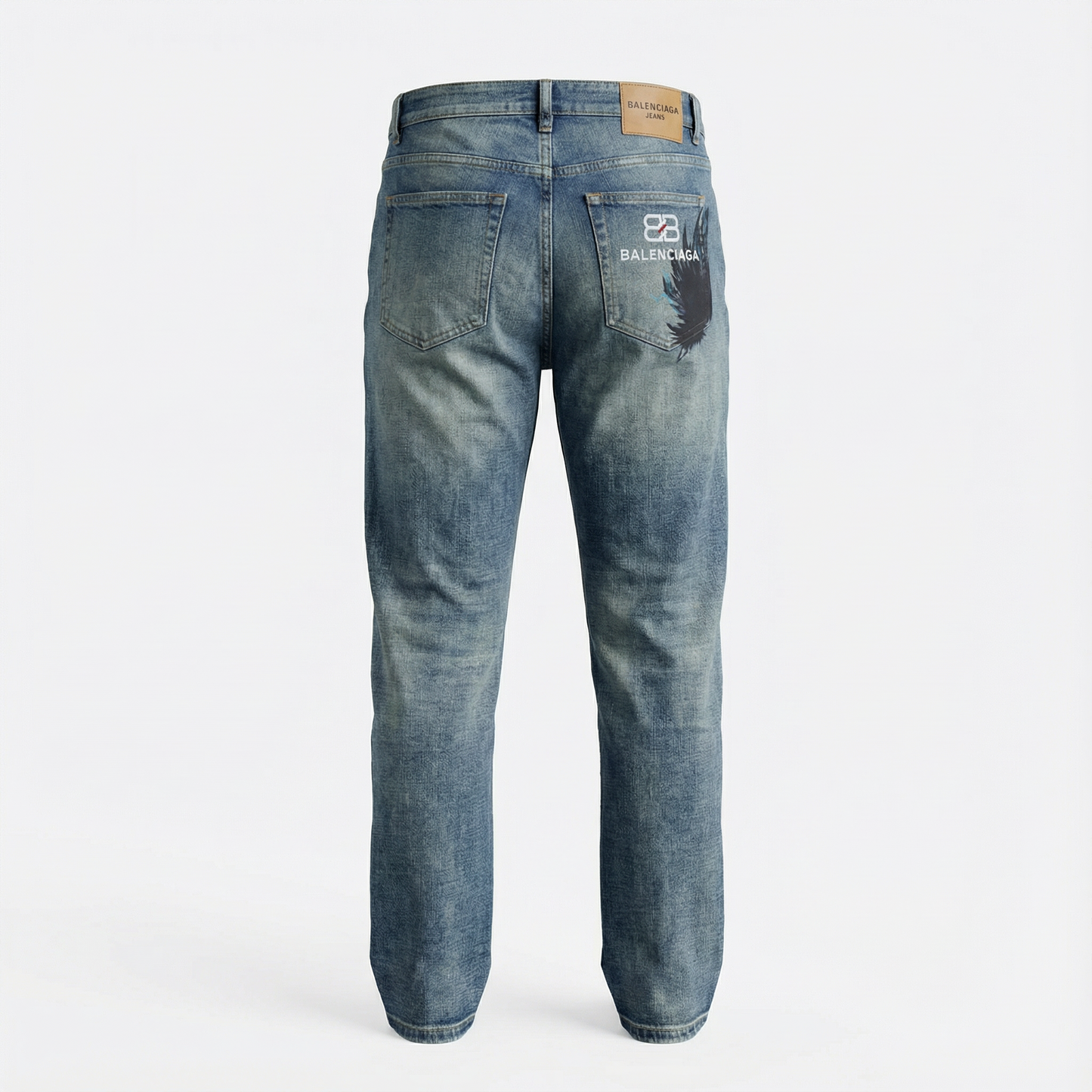 Balenciaga Vintage Wash Logo Jeans