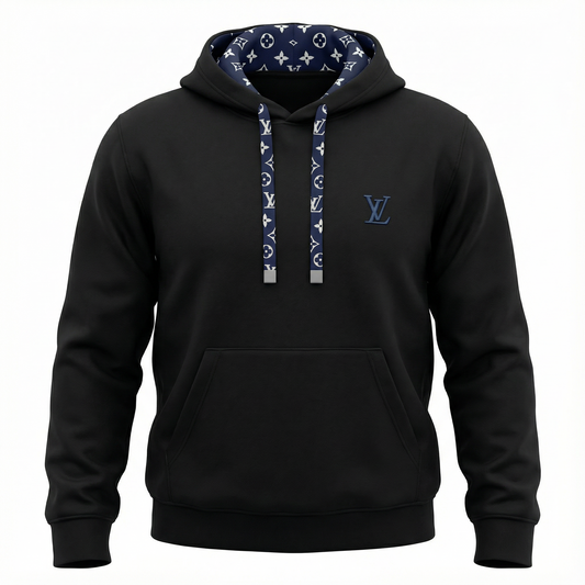 Louis Vuitton Black Monogram Detail Hoodie