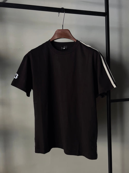 Y-3 Men's Black Logo Cotton Blend T-Shirt