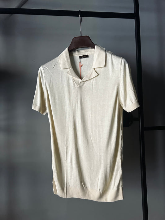 LORO PIANA Cool Linen Polo Shirt Crème
