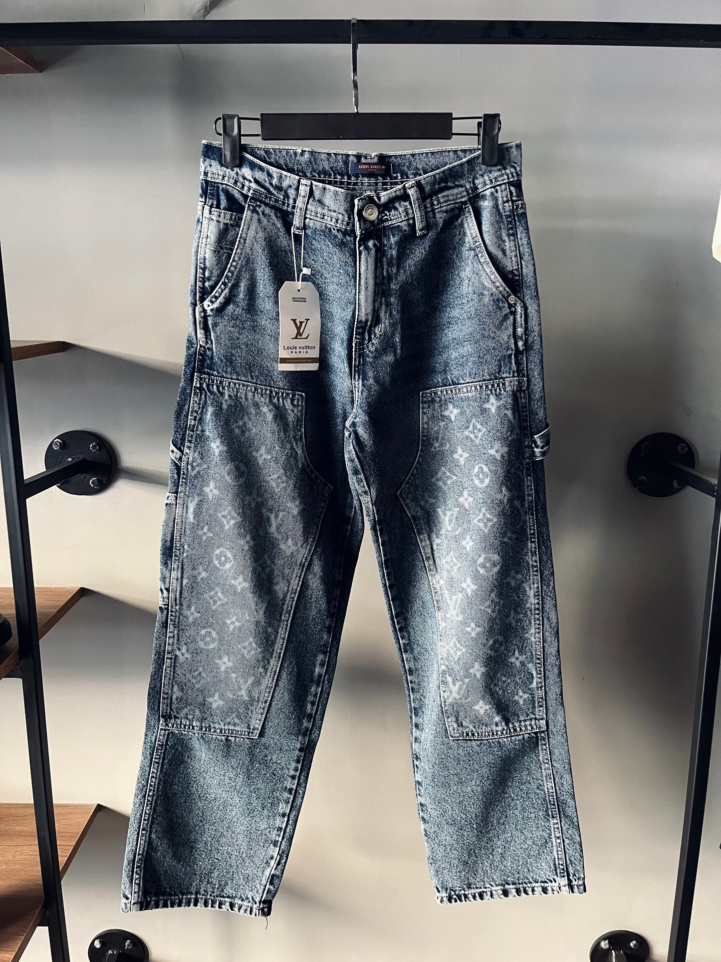 Louis Vuitton Monogram Denim wide leg jeans