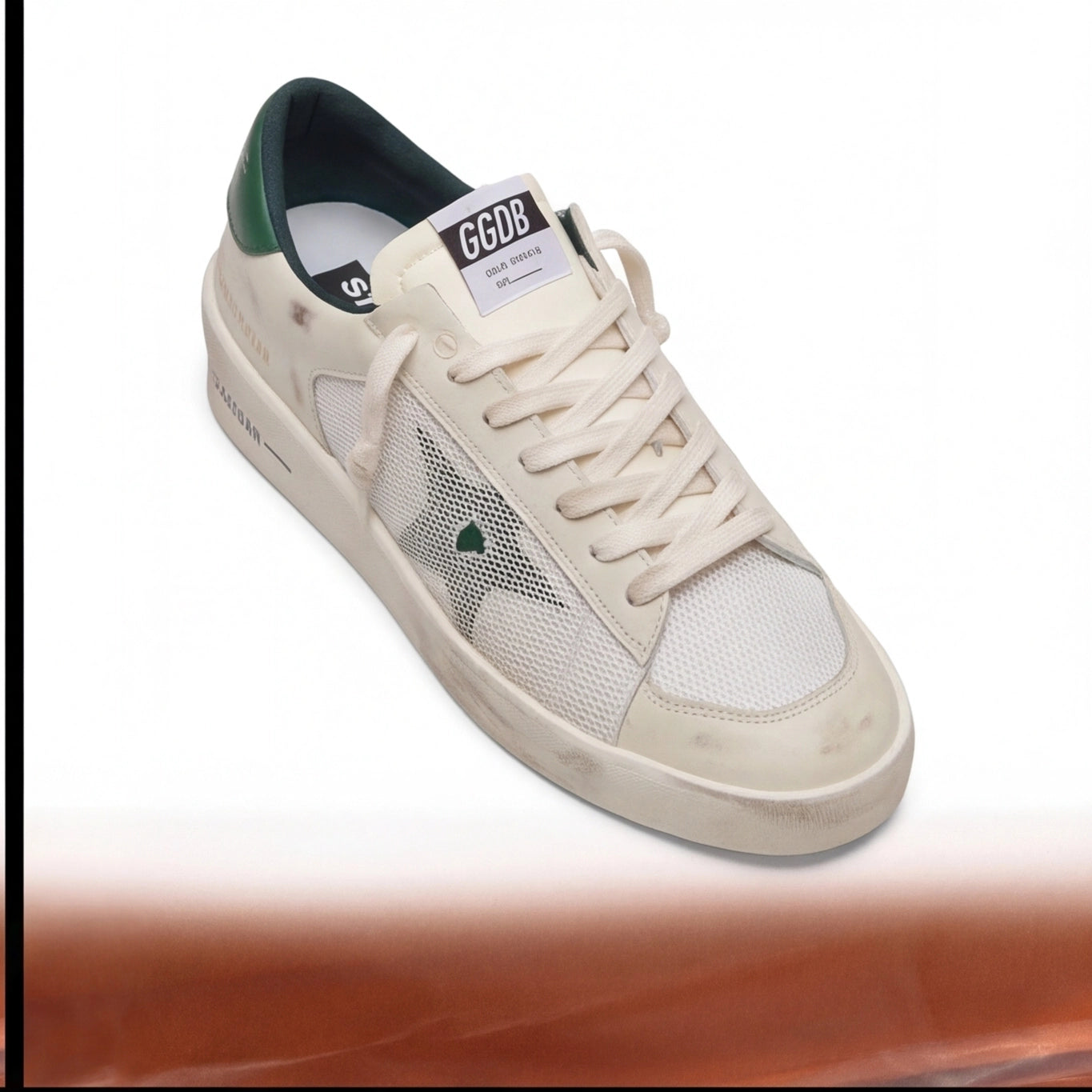 Golden Goose Stardana Mesh Vintage Cream Green