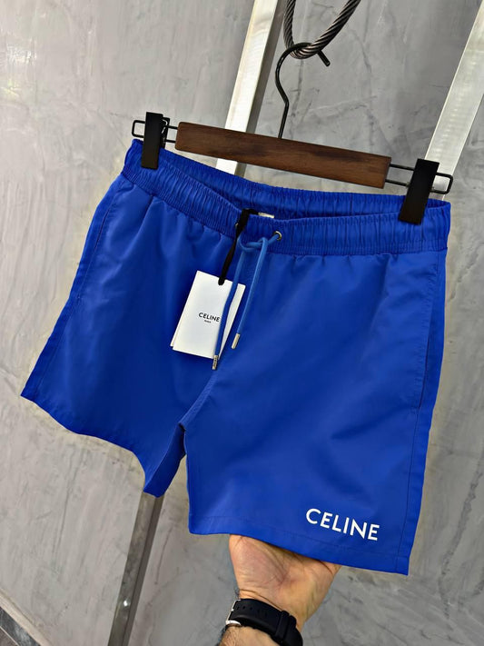 Celine Classic Designer Swim Trunks – Blue Edition