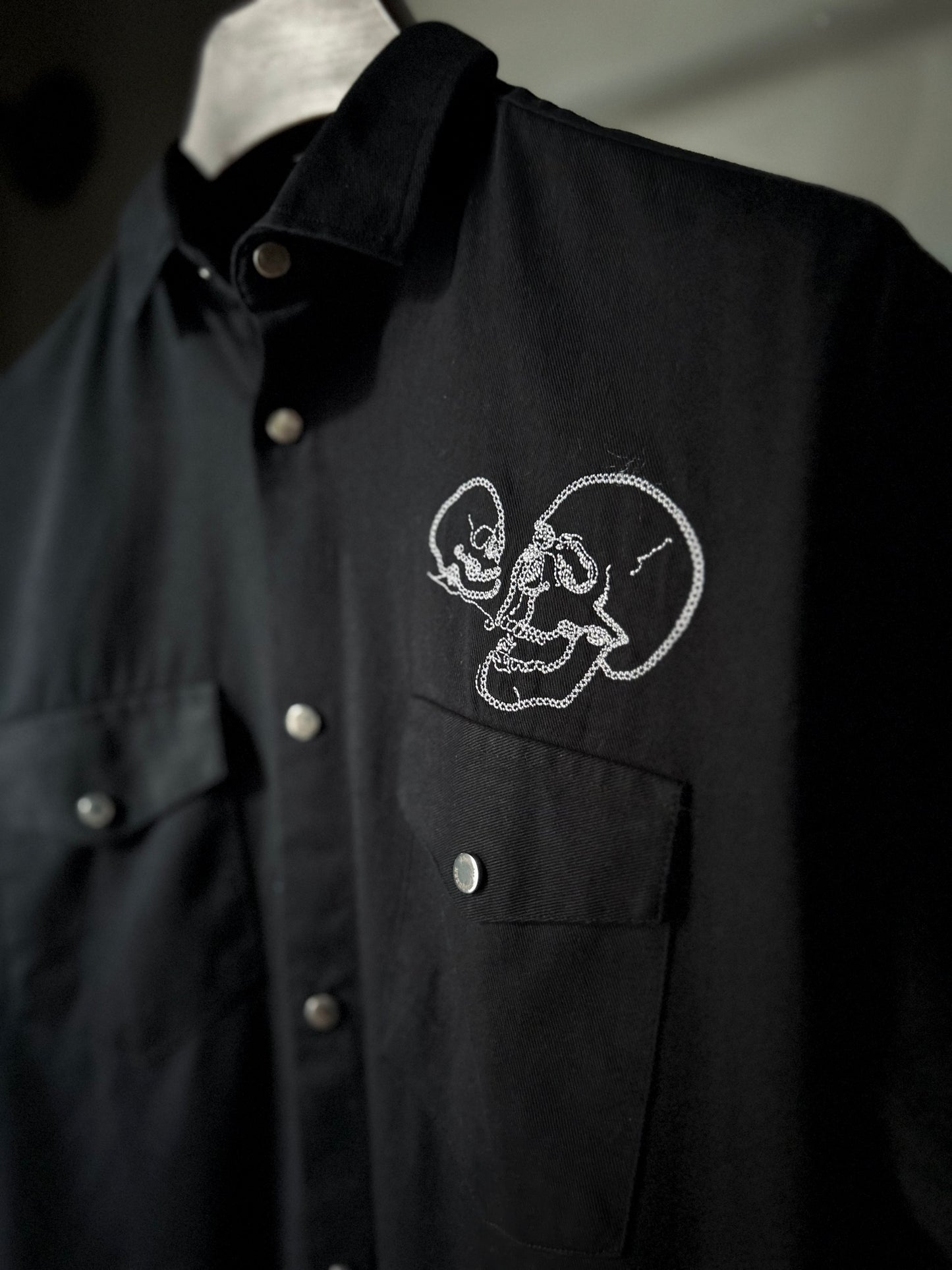 ALEXANDER MCQUEEN Skull -Embroidered Oversized Shirt “Black”