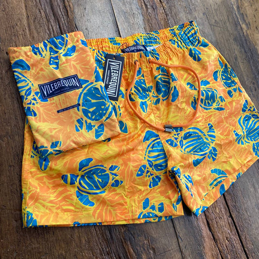 VILEBREQUIN MEN SWIM SHORTS EMBROIDERED RONDE DES TORTUES - LIMITED EDITION