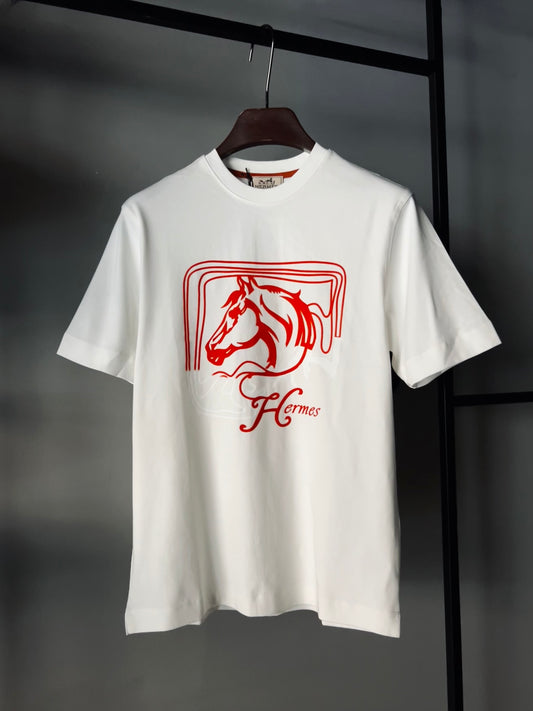 HERMES Prancing Horse Graphic T-shirt White