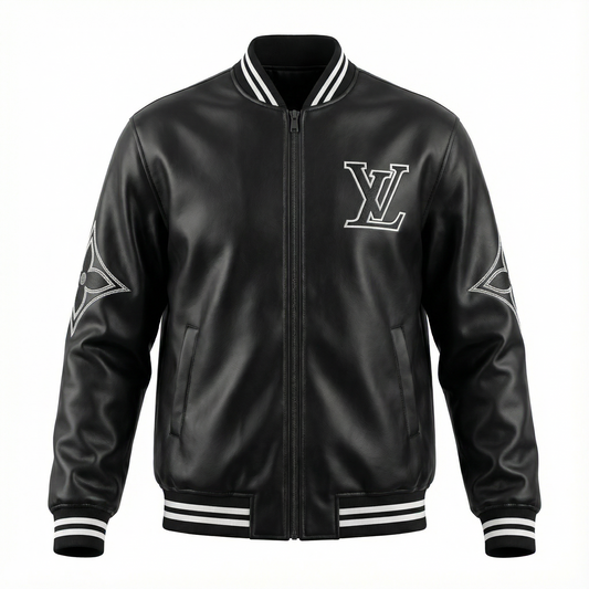Louis Vuitton LV Patch Leather Jacket – Black