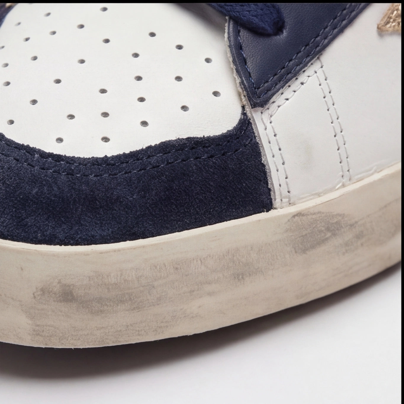 Vintage Star Street Sneaker – White Navy Edition