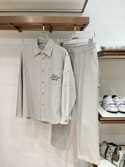 Graphic Text Jacket & Pants Full Set