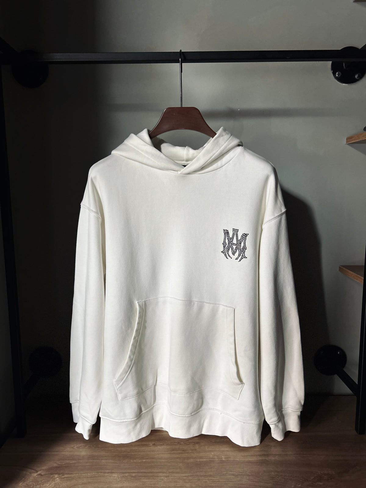 Amiri Beaded Logo Hoodie “White”