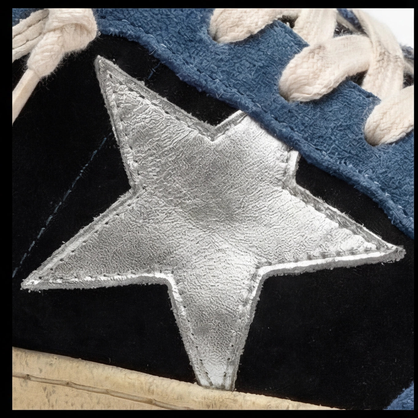 Silver Star Vintage Sneaker – Navy Black Edition