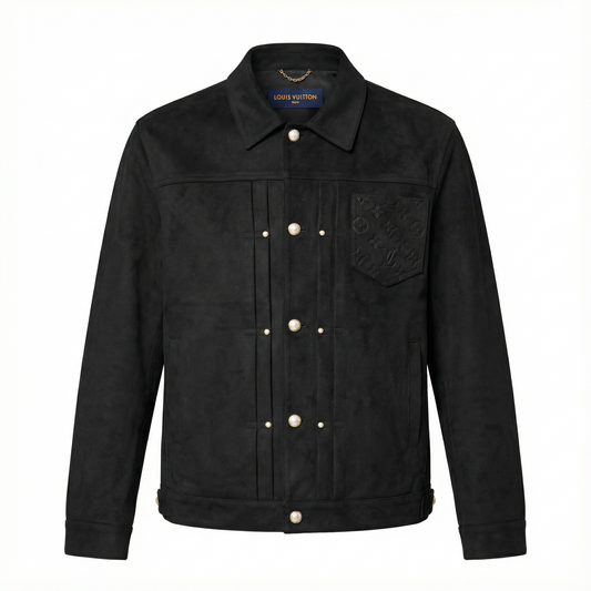 Louis Vuitton Classic Suede Jacket – Black with Signature LV Detail