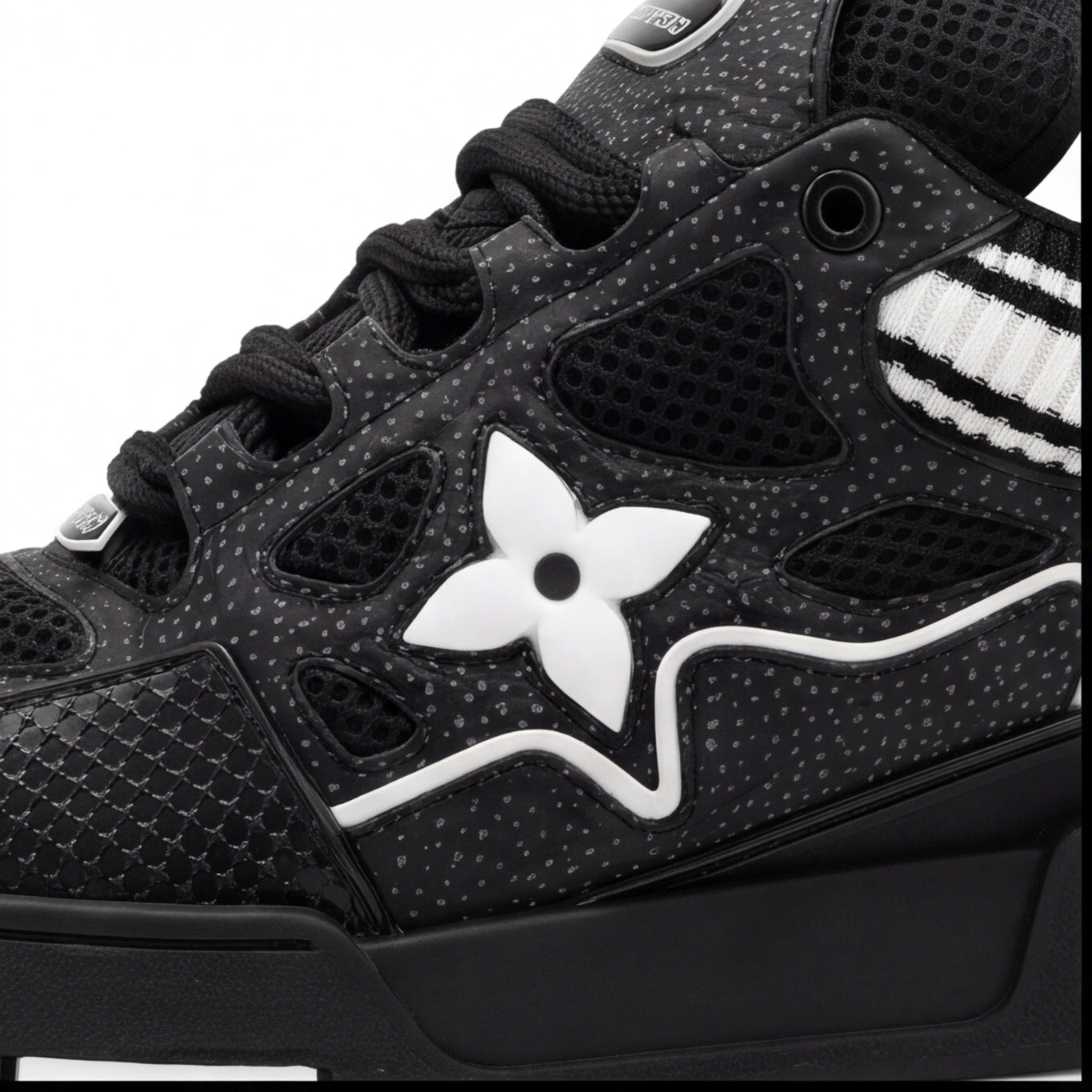 Noir Monogram Chunky Sneaker – Black Luxury Streetwear