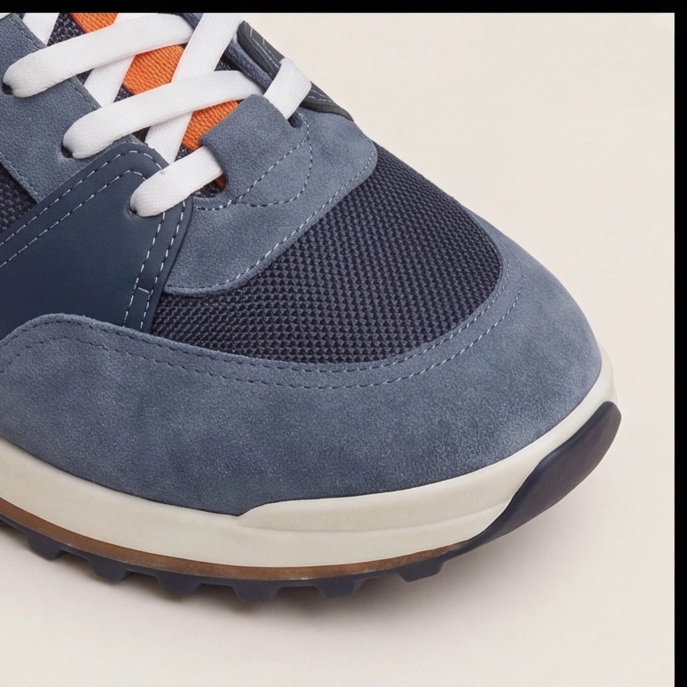 Hermès Apex Trail Sneakers – Navy Blue & Orange