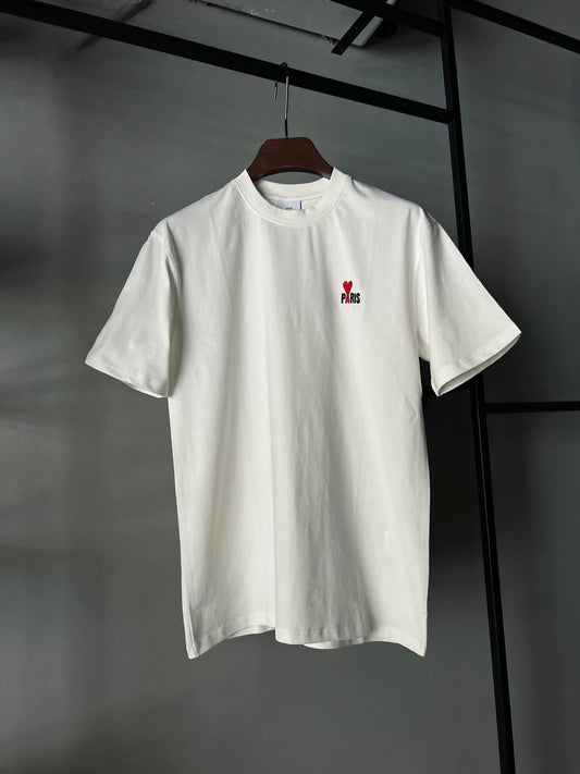 AMI PARIS Heart Logo T-Shirt White