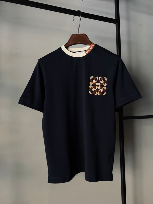 LOEWE Anagram Embroidered Logo T-shirt Dark Blue
