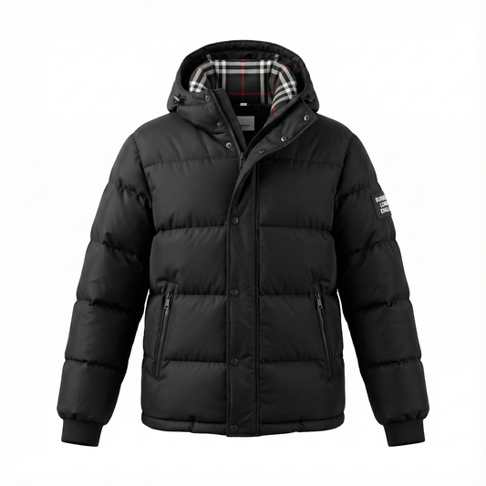 Burberry Signature Check Puffer Jacket – Black