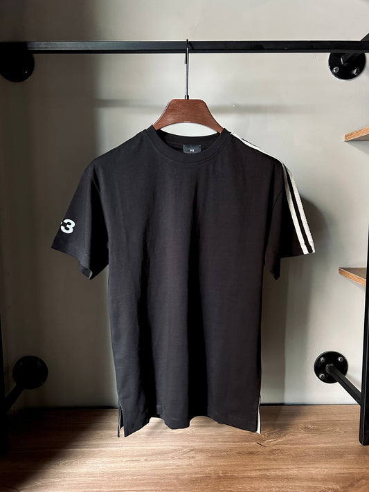 Y-3 Men's Black Logo Cotton Blend T-Shirt