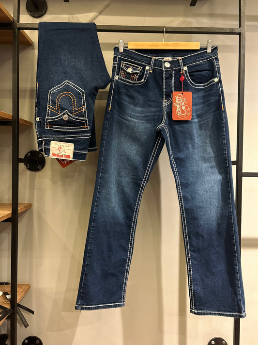 TRUE RELIGION ROCCO SUPER T FLAP STRAIGHT JEANS