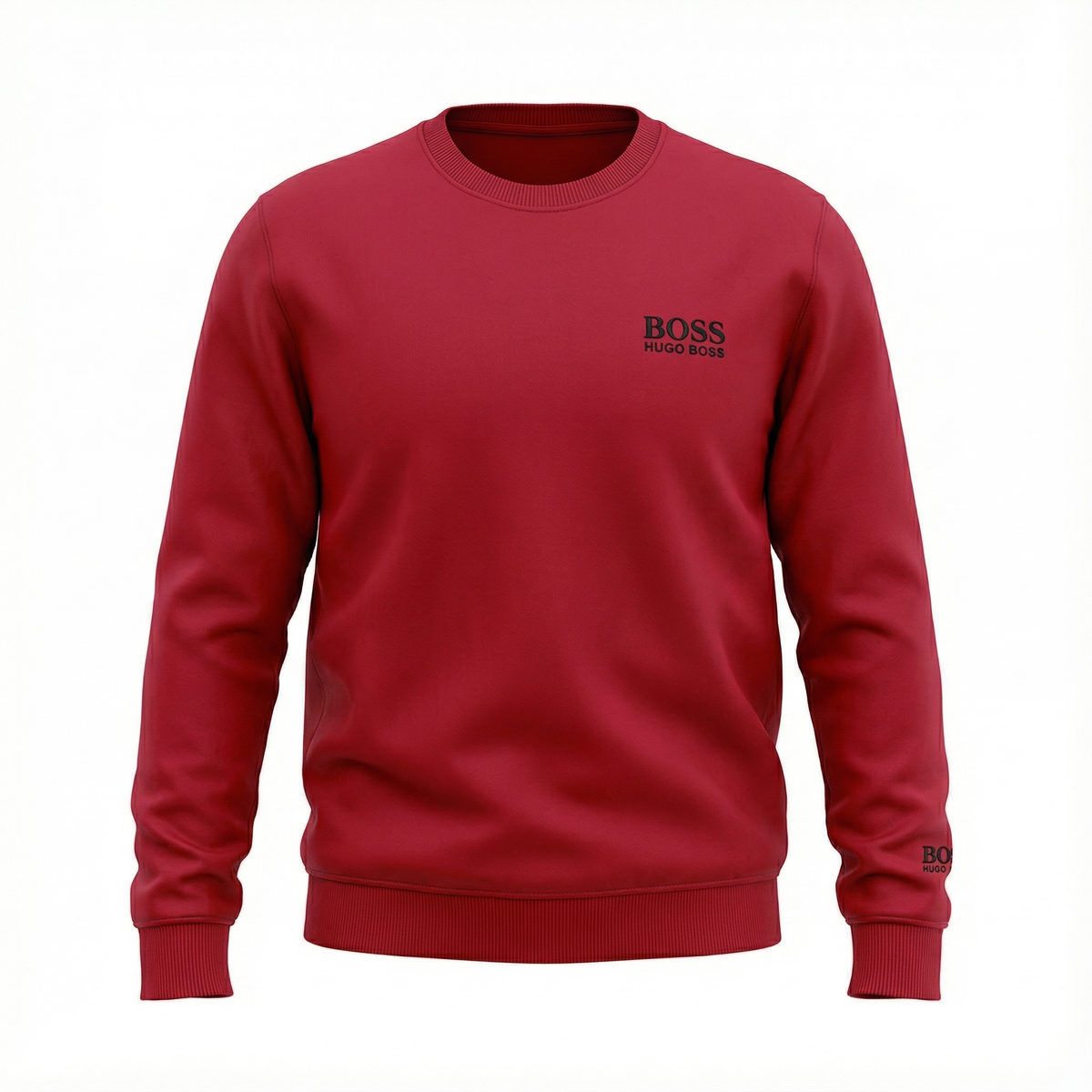 BOSS - Cotton-blend regular-fit sweatshirt Red