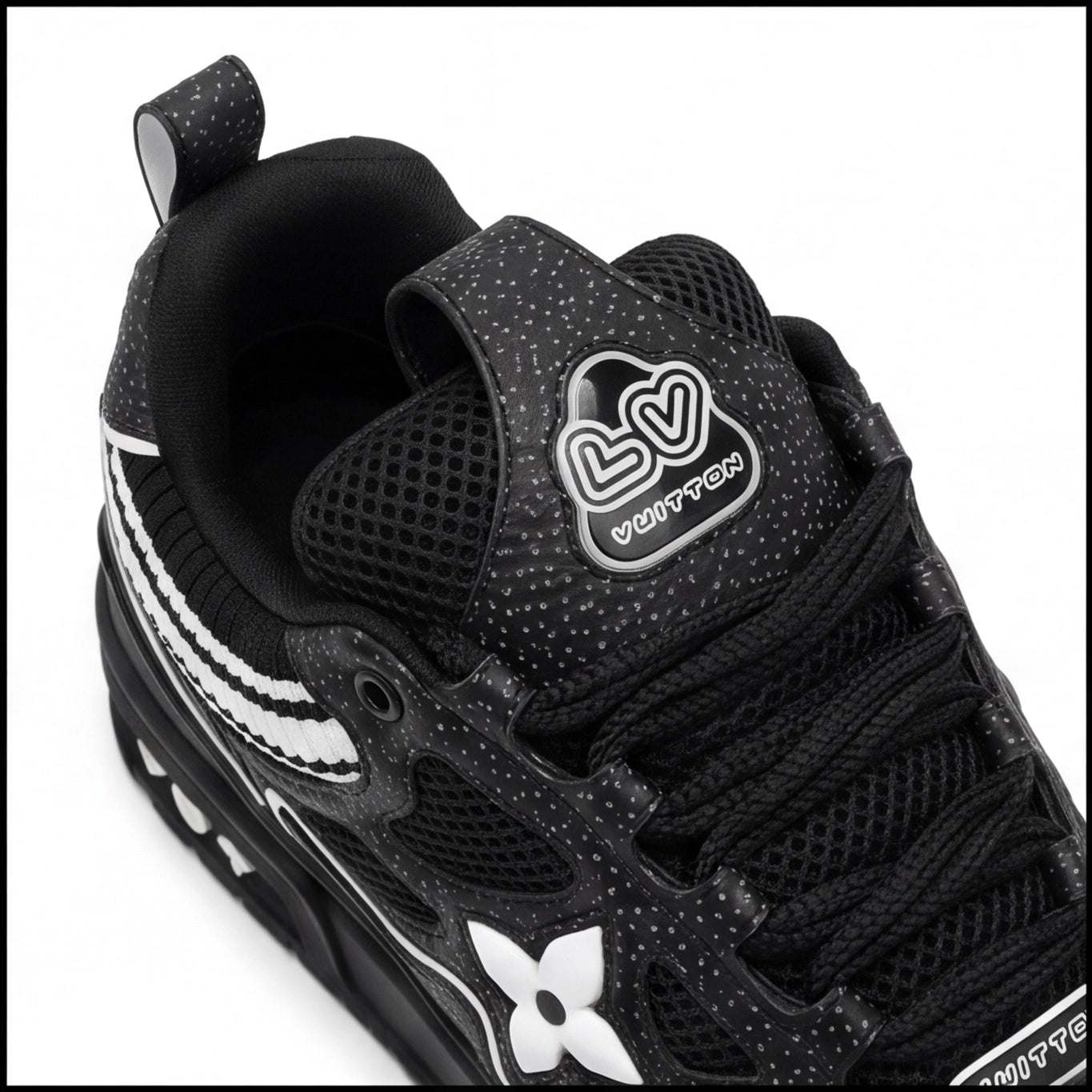 Noir Monogram Chunky Sneaker – Black Luxury Streetwear