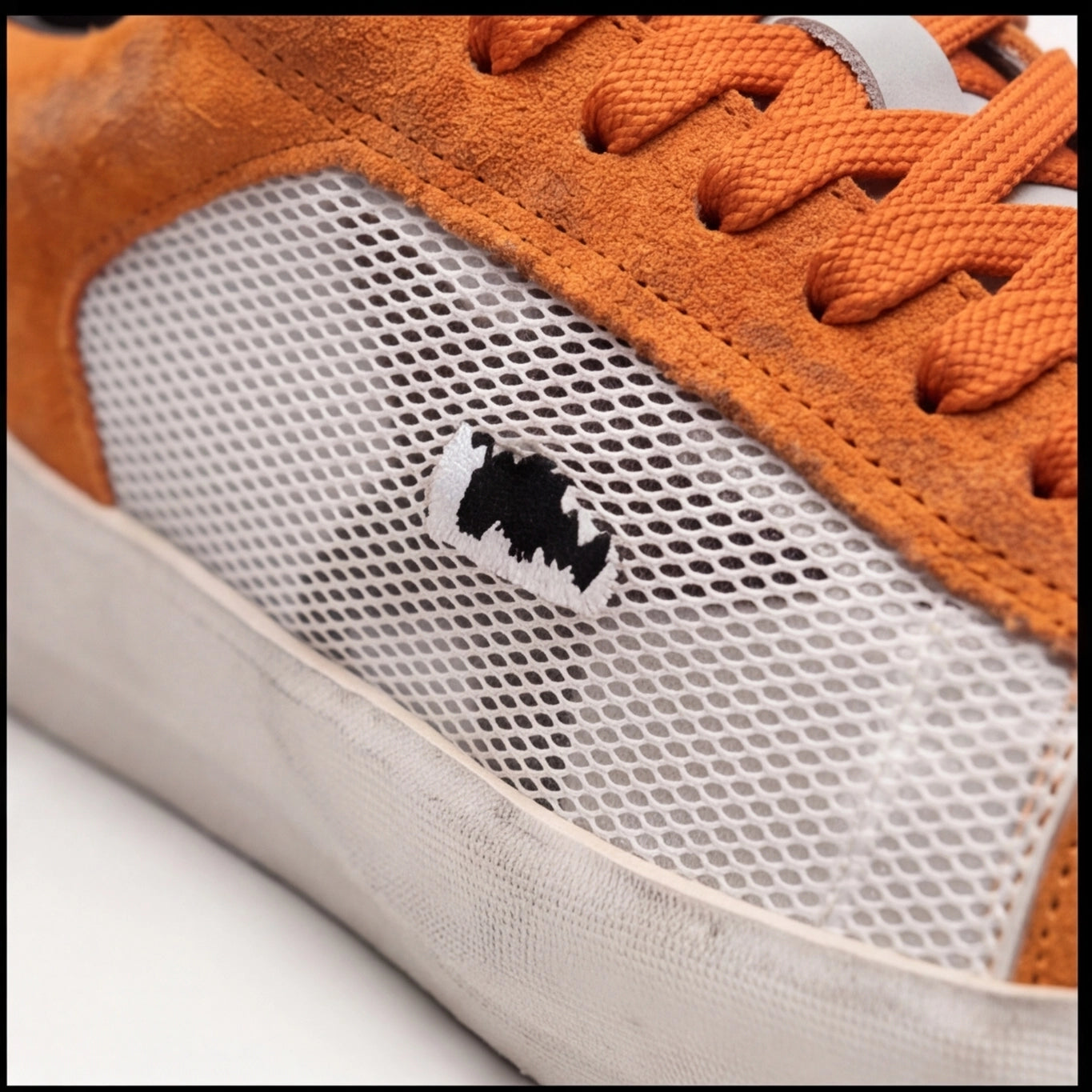 Urban Mesh Suede Sneaker – Orange & White