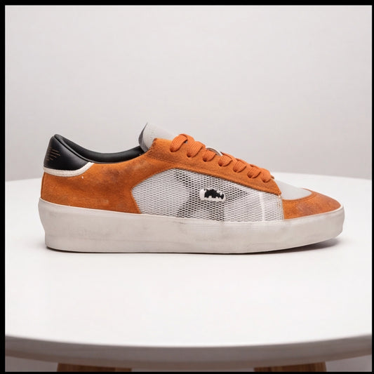 Urban Mesh Suede Sneaker – Orange & White