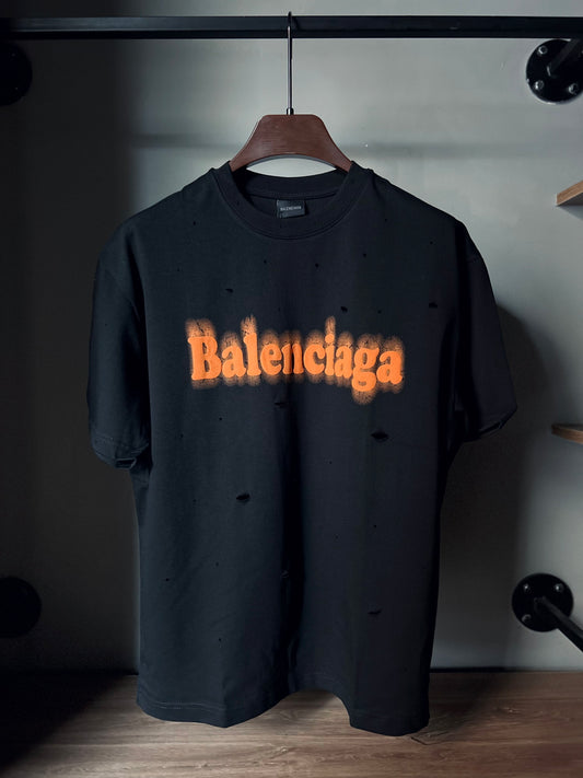 BALENCIAGA Ripped Oversized T-SHIRT Black