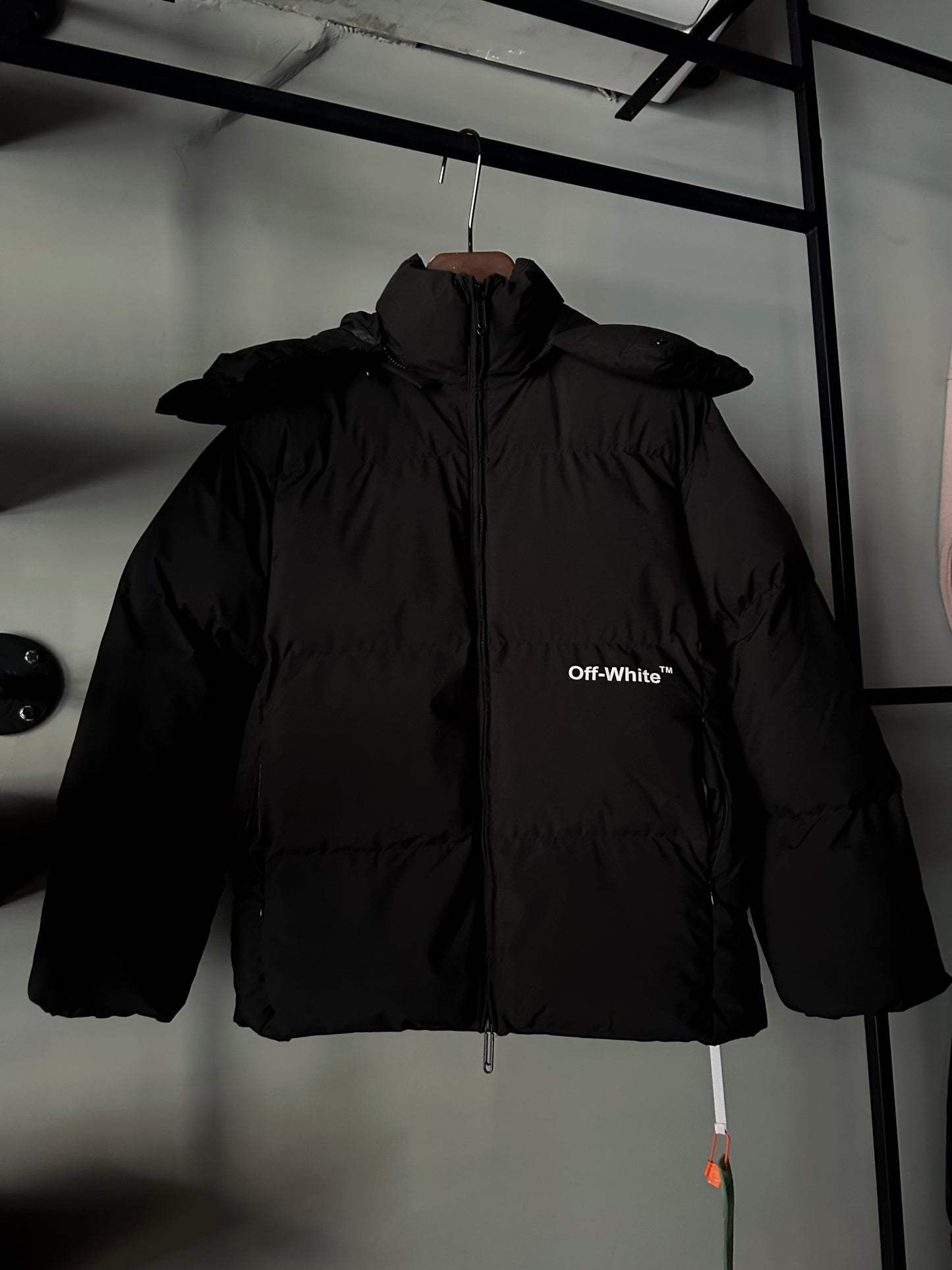 Off White Hooded Puffer “Black”
