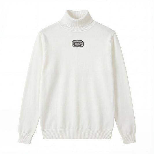 Christian Dior Signature Patch Turtleneck – white
