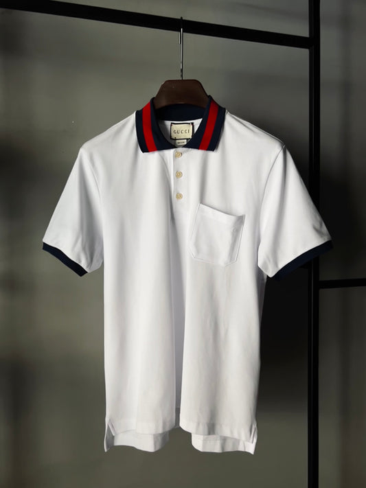 GUCCI Stretch cotton piqué polo T-shirt