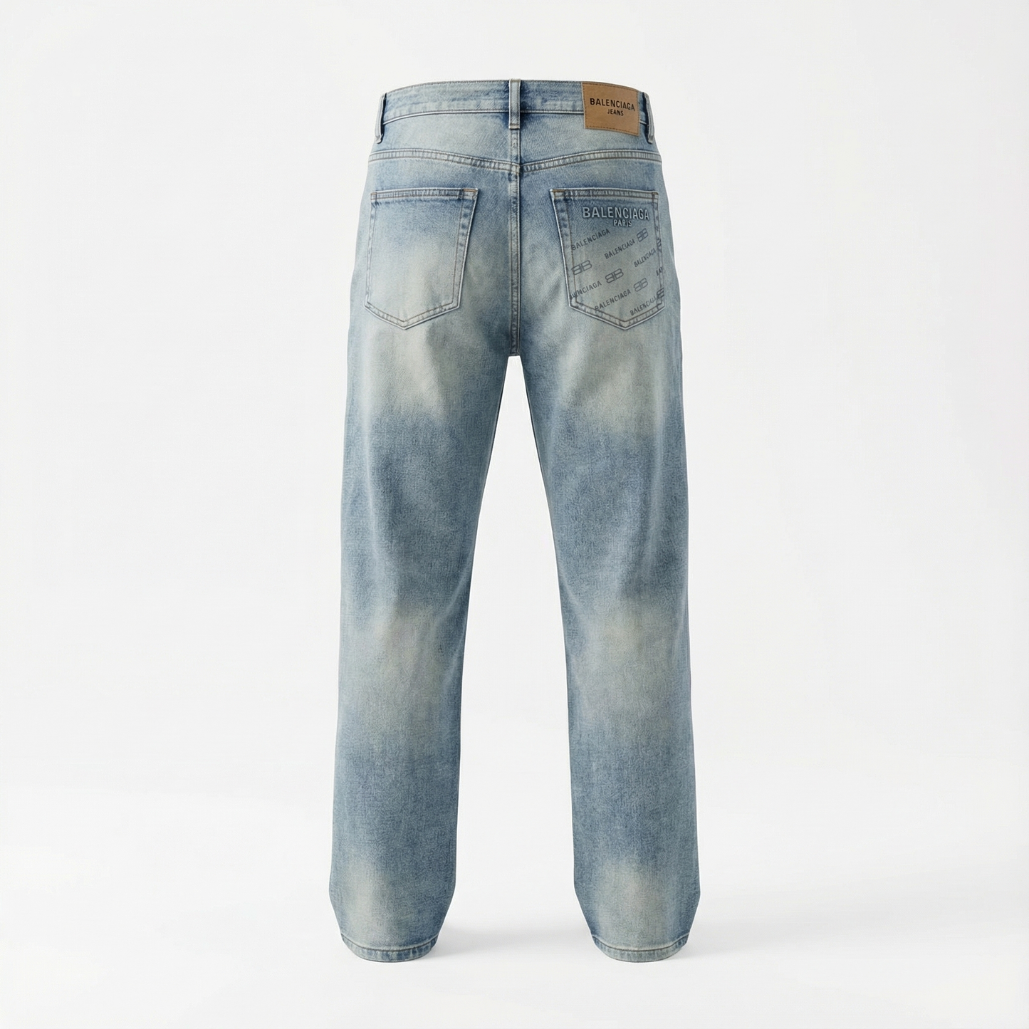 Balenciaga Paris Embroidered Monogram Denim