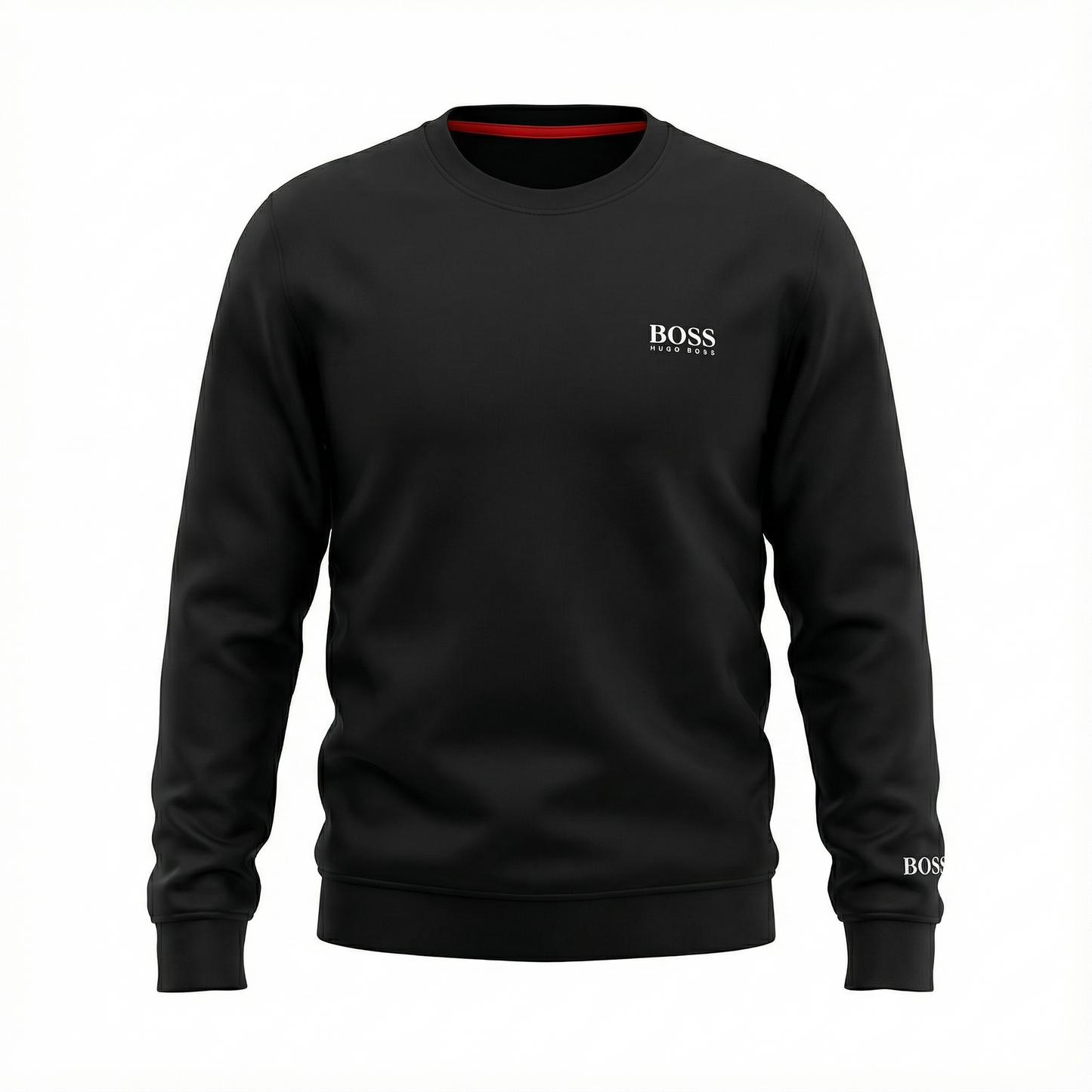 BOSS - Cotton-blend regular-fit sweatshirt Black