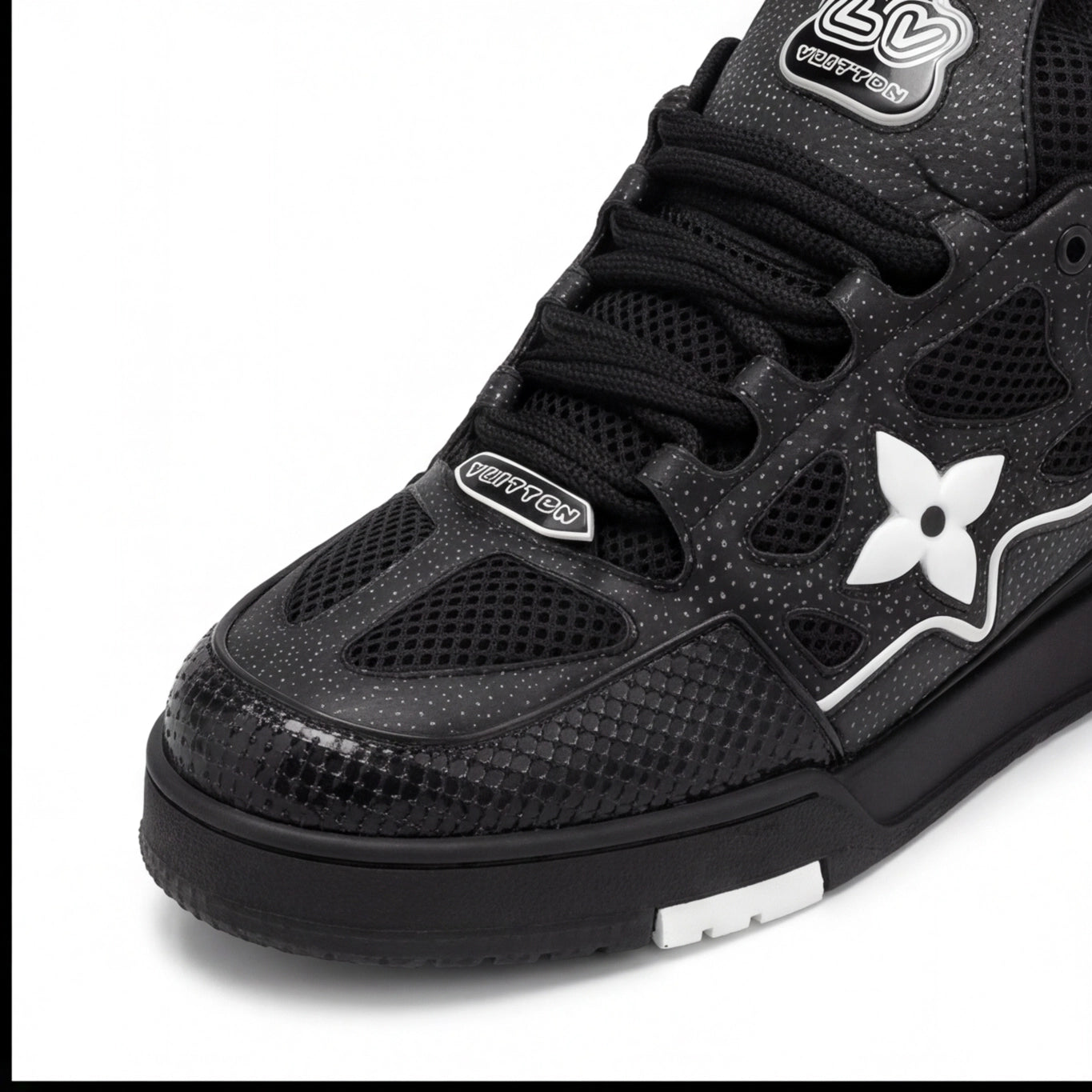 Noir Monogram Chunky Sneaker – Black Luxury Streetwear