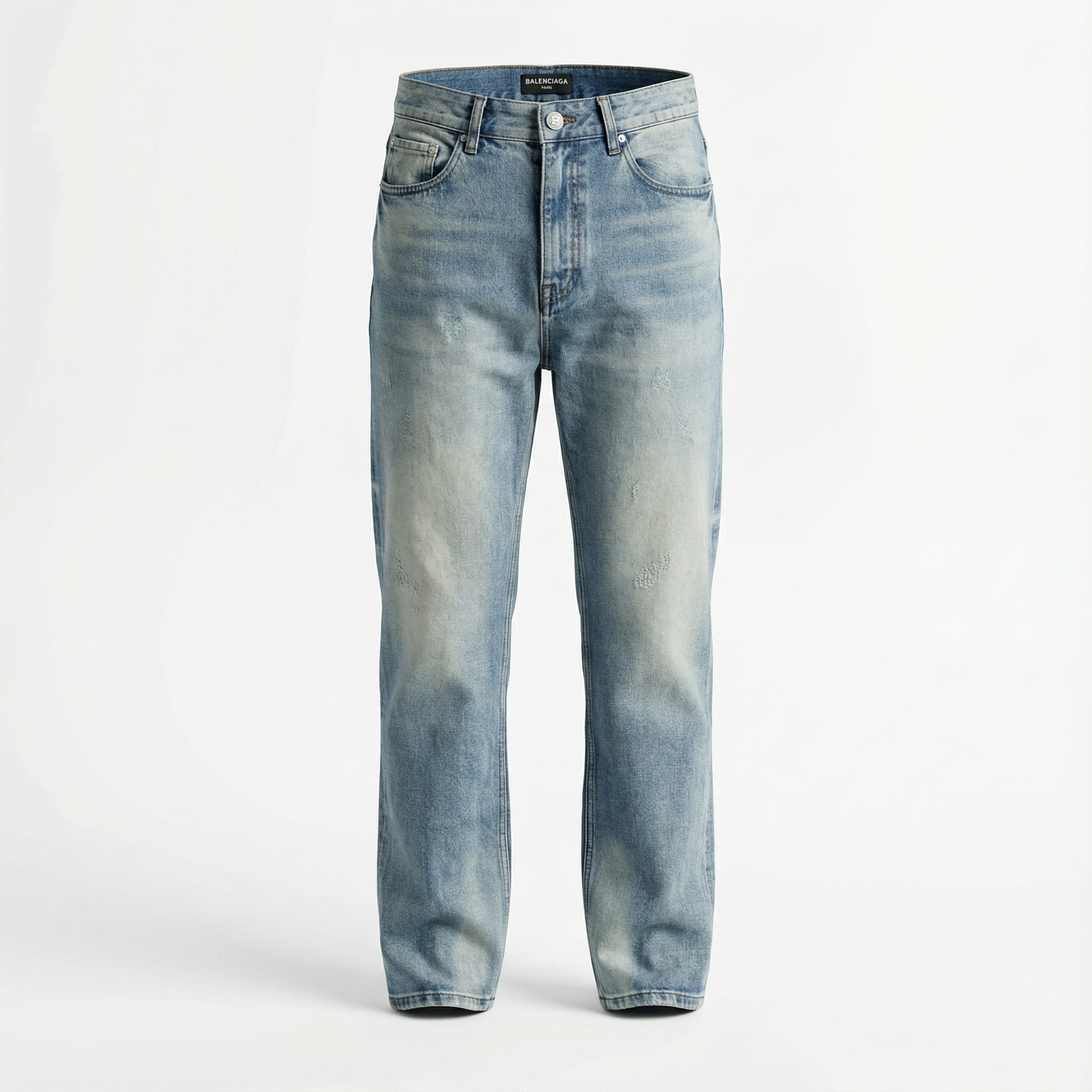 Balenciaga Paris Embroidered Monogram Denim