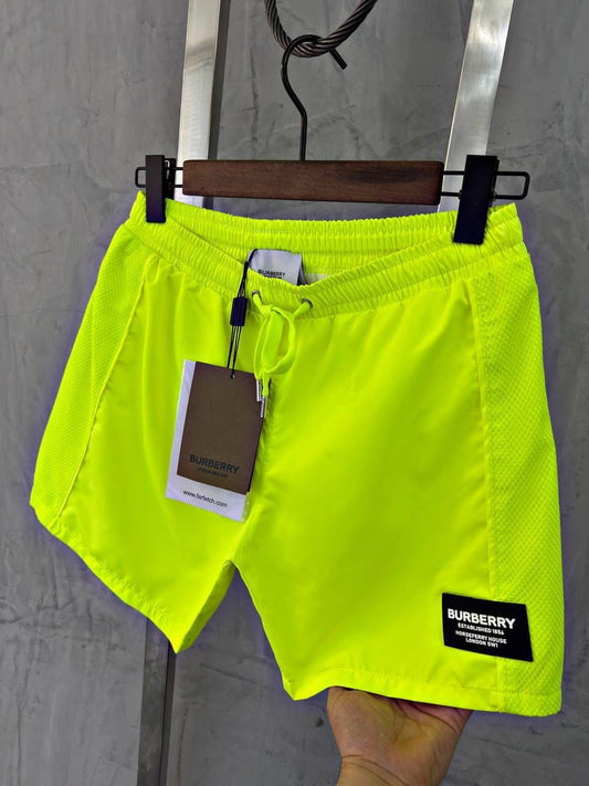 Burberry Logo Patch Swim Shorts – Neon Yellow