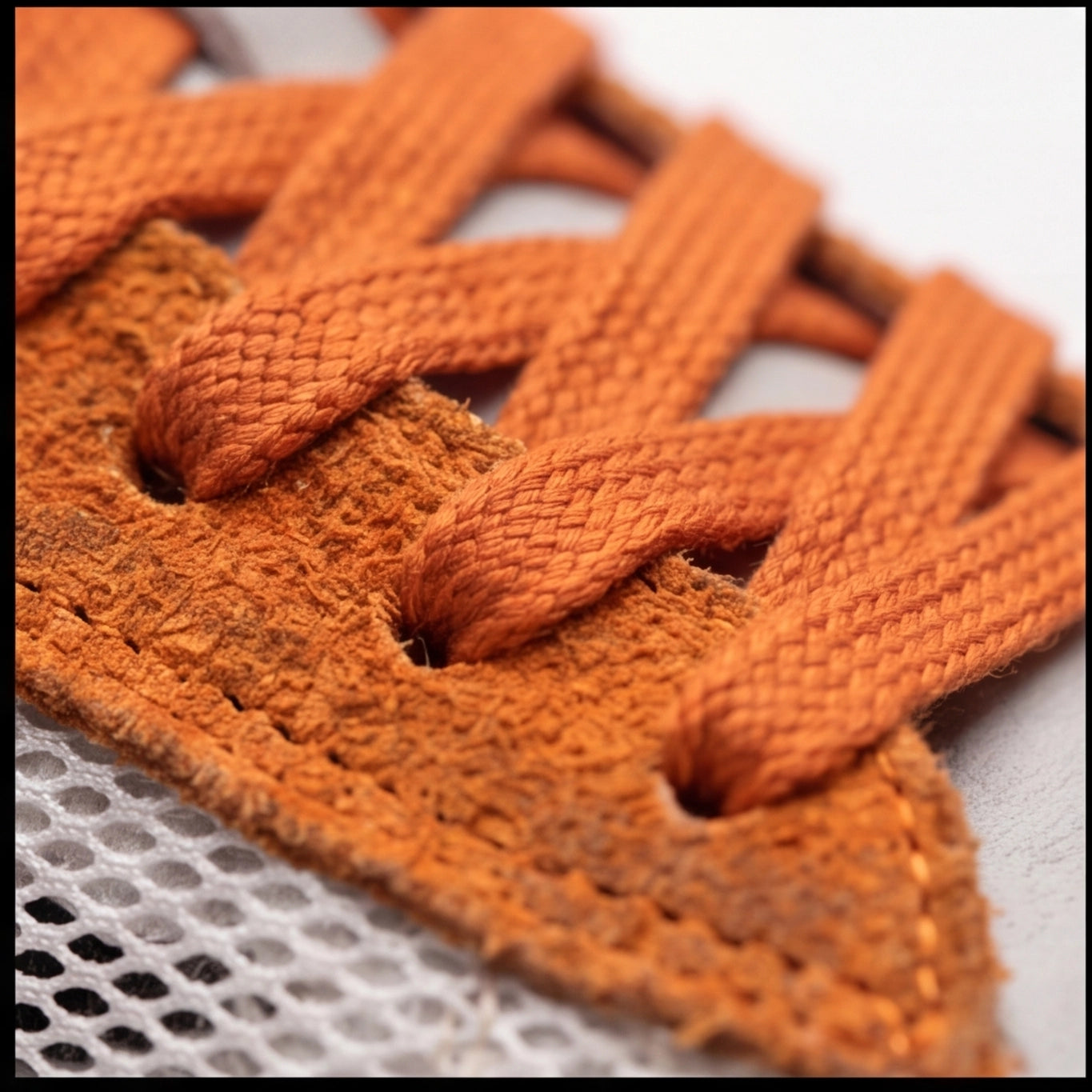 Urban Mesh Suede Sneaker – Orange & White