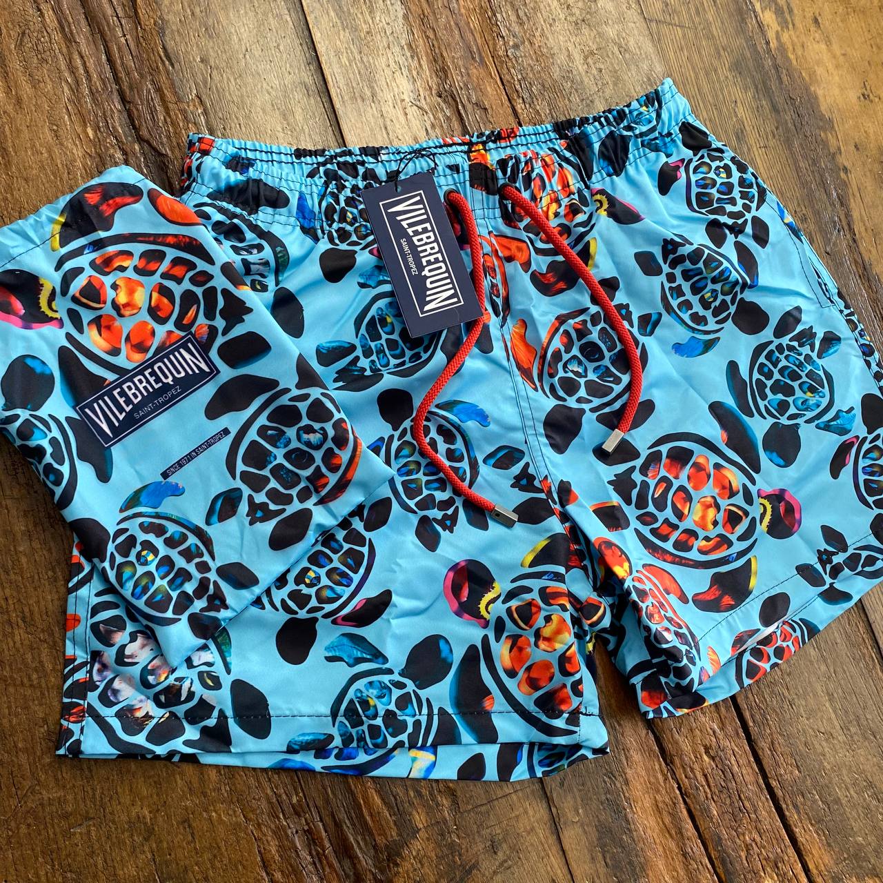 VILEBREQUIN MEN SWIM SHORTS EMBROIDERED RONDE DES TORTUES - LIMITED EDITION